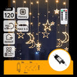 Aigostar lichtsnoer ijspegel warmwit met sterren en maan voor decoratieve verlichting binnenshuis