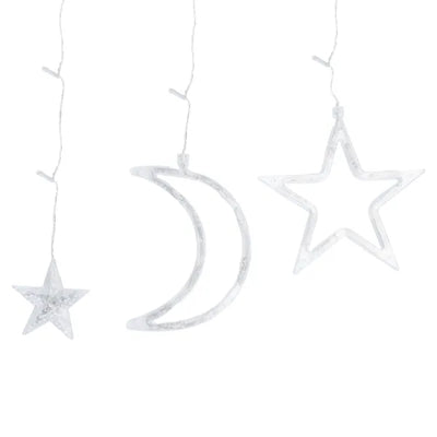 Lichtstring ijspegel warmwit 6 x 0.6 meter (3+3x0.6m), 12 LED slingers, sproeidicht IP44