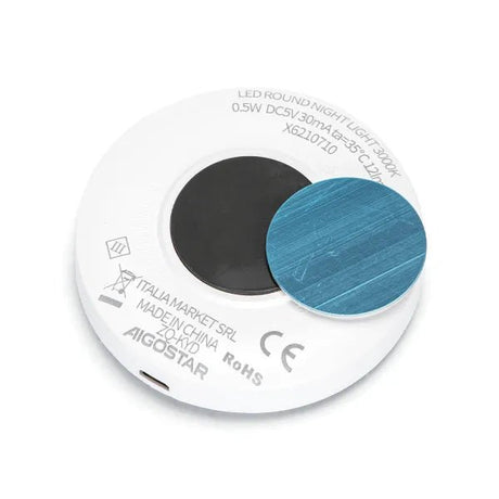 Aigostar oplaadbaar nachtlampje met IR-sensor en dagnacht sensor, magnetisch ontwerp in wit en blauw