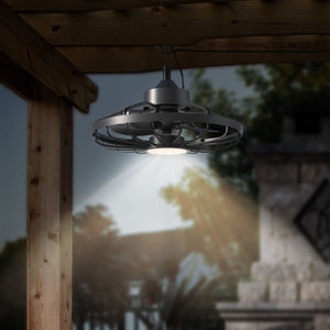 LED ceiling fan 900 lumens - 22W - extra warm white 2000K / cool white 4000K - remote control - IP44 - 51cm - black
