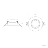 Mounting frame Ø 90 mm | tiltable recessed spotlight black | drill hole Ø 70 mm 