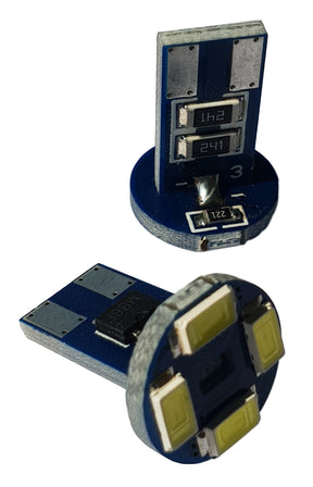 Car LED bulb 2 pieces | automotive LED lighting T10 | 4 - SMD daylight white 6000K | CAN bus 12V DC - LEDPLANET.NL