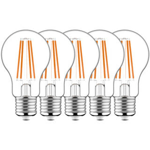 LED-Filamentlampe A60 E27, 806 Lumen, 7 W, warmweiß (2700 K), 330° Abstrahlwinkel, 5er-Pack