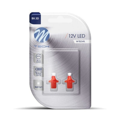 B8.3d auto lamp 2 stuks rood, LED dashboardverlichting, knoppen