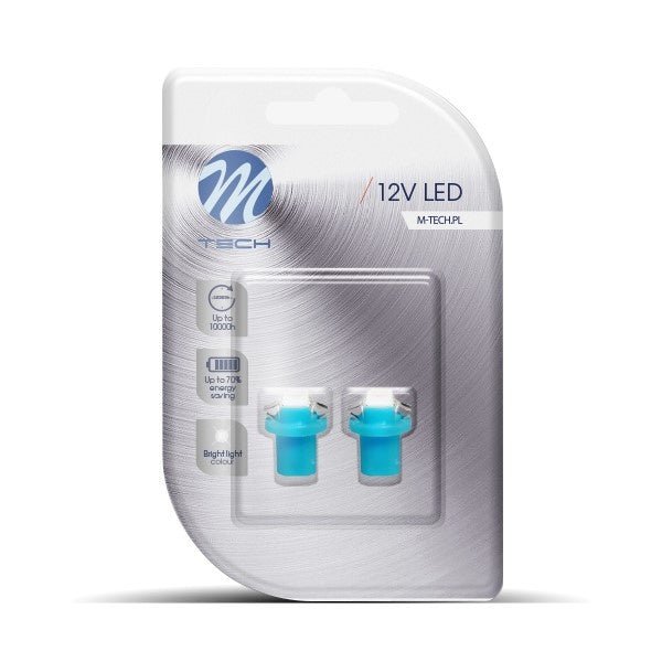 B8.5d auto lamp 2 stuks blauw | LED dashboardverlichting - klokken - schakelaars | 12V DC - LEDPLANET.NL