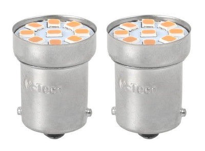 BA15S - 1156 - jeu de lampes automobiles - rouge | R5W - R10W - 5007 - 2x 9 - LED SMD | 12 V CC - LEDPLANET.NL