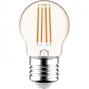 LED-Filamentlampe, 470 Lumen, 4,5 W, warmweiß (2700 K), E27-Fassung, G45-Kugelfassung, Klarglas, Retro-Design