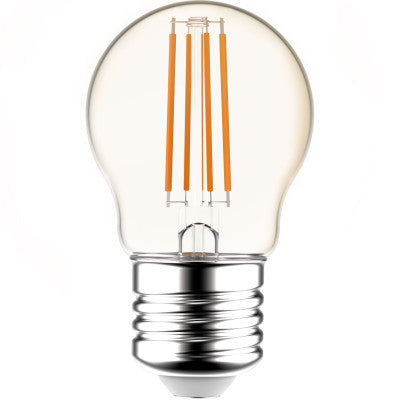 Lampe à filament LED 470 lumens - 4,5W - Blanc chaud 2700K - E27 - Boule G45 - Verre transparent - Rétro