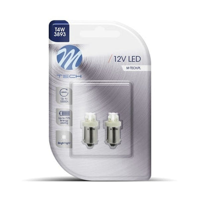 BA9s-Autolampe, 2 Stück, T4W, weiß | LED-Kennzeichenbeleuchtung/Signalbeleuchtung | 12 V Gleichstrom – LEDPLANET.NL