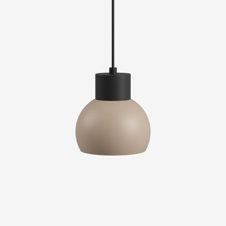 Beige LED pendant light with an elegant design and a black-finished socket for modern interiors