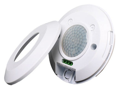 Bewegungssensor 200 W Infrarot – weiß, Aufbau Ø108 x 25 mm – 8 m Erfassungsbereich – 230 V IP20 – LEDPLANET.NL