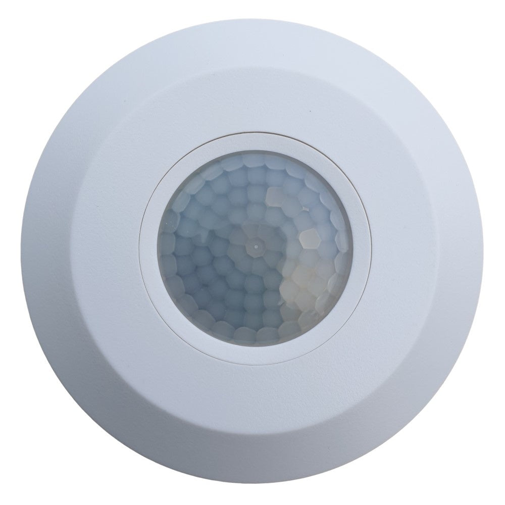 Motion sensor 200W infrared - white surface-mounted Ø108x25mm - 8m detection - 230V IP20