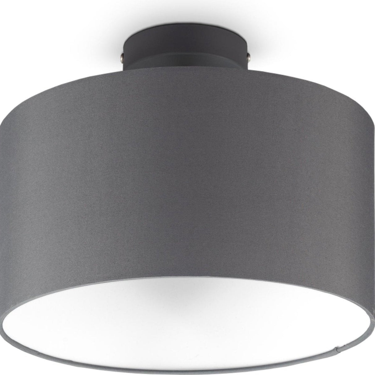 BKLicht - Decorative ceiling lamp - Ø30cm - Gray/white - Metal, wood and fabric - Round ceiling lamp - E27 fitting - Excl. light source