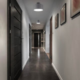 BKLicht - Decorative ceiling lamp - Ø30cm - Gray/white - Metal, wood and fabric - Round ceiling lamp - E27 fitting - Excl. light source