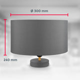 BKLicht - Decorative ceiling lamp - Ø30cm - Gray/white - Metal, wood and fabric - Round ceiling lamp - E27 fitting - Excl. light source