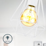 BKLicht - Decorative white ceiling lamp - Metal - Industrial - Wire - Ø16.5cm - With E27 fitting - Excl. light source