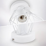 BKLicht - Decorative white ceiling lamp - Metal - Industrial - Wire - Ø16.5cm - With E27 fitting - Excl. light source