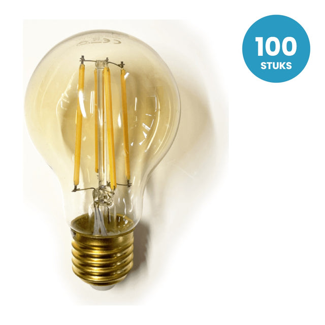 Kogellamp E27 G45, LED 5W=25W, 350 Lumen, Amber 2200K, Dimbaar, 100 stuks, 230V