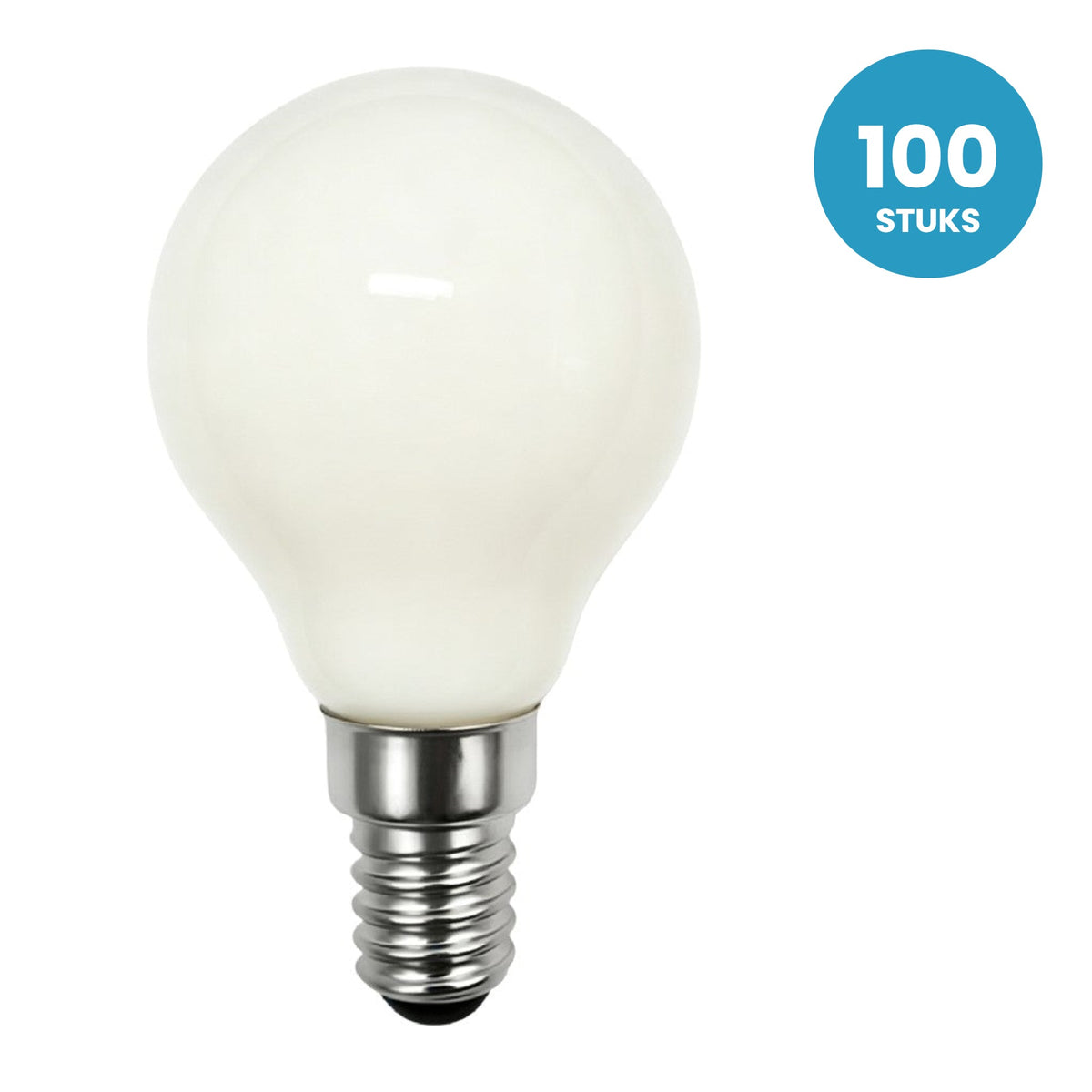 Kogellamp E14 G45, LED 5W=40W, 450 Lumen, Milky 2700K, Dimbaar, 100 stuks, 230V