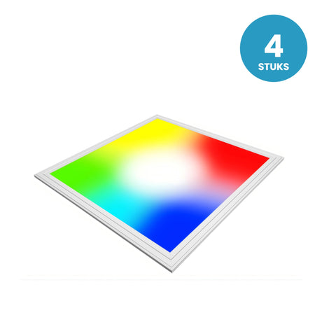 LED paneel RGBWWW, RGB + Warmwit tot Daglichtwit, doos 4 stuks