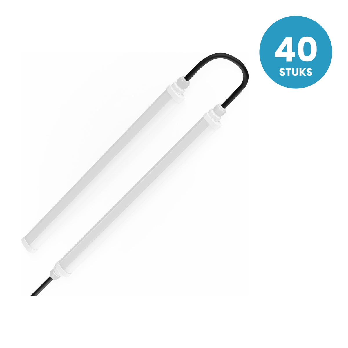 TL armatuur Tri Proof 600mm, 18W, 2520 Lumen, IP65, IK08, koppelbaar, 40 stuks