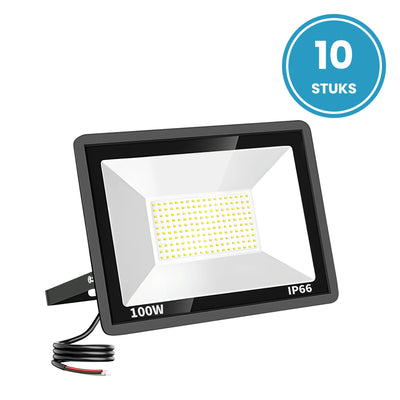 LED Schijnwerper 100W, 12.000 lm, 120° Breedstraler, IP66, Terrein- & Gevelverlichting