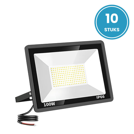 LED Schijnwerper 100W, 12.000 lm, 120° Breedstraler, IP66, Terrein- & Gevelverlichting