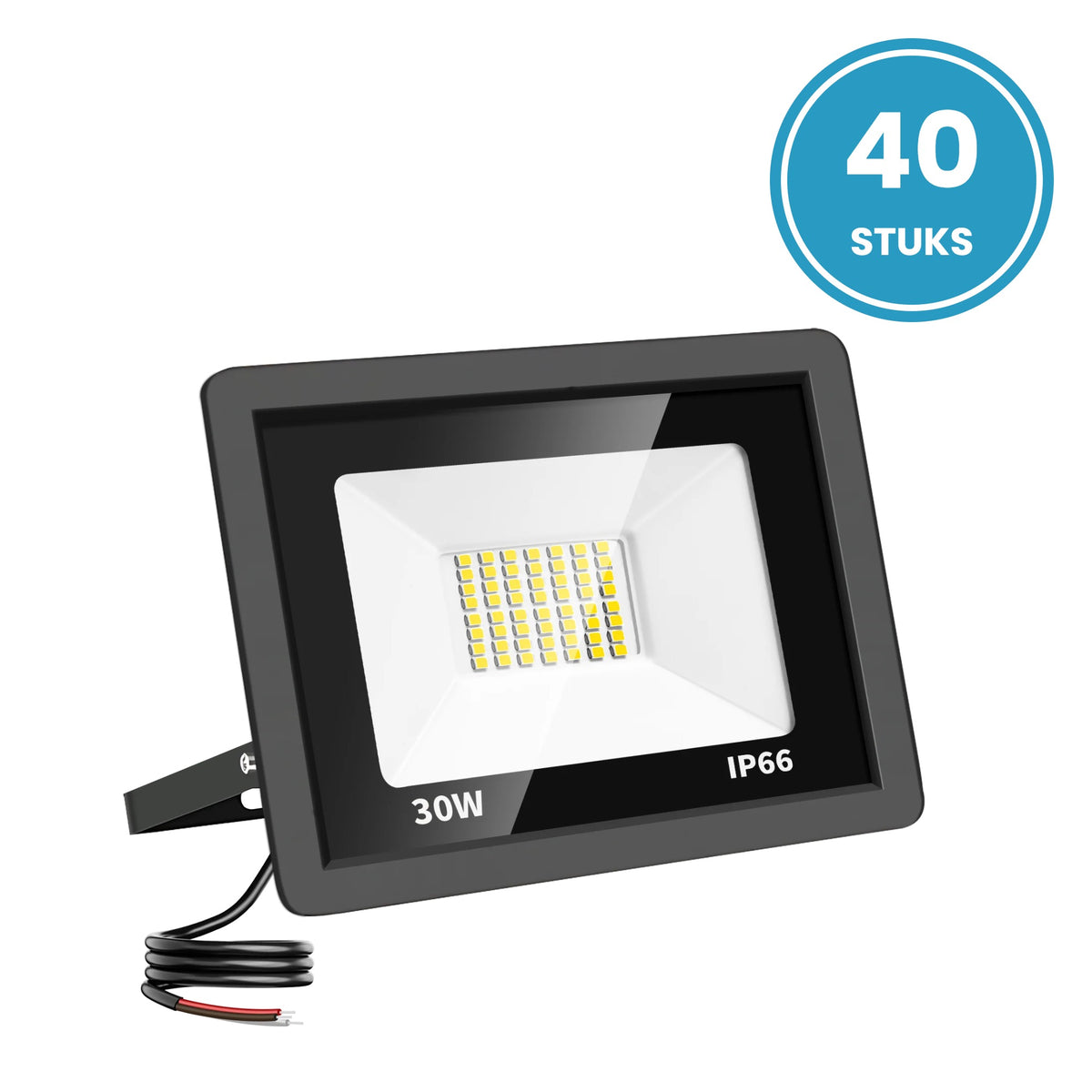 LED Schijnwerper 30W, 3.000 lm, 120° Breedstraler, IP66, Buitenlamp & Gevelverlichting