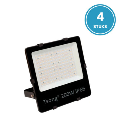 LED Schijnwerper 200W, 90°, IP66, Terrein- & Gevelverlichting, Set van 4