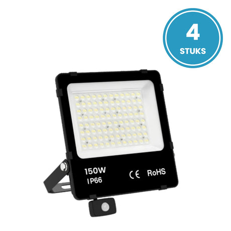 LED Schijnwerper 150W, 22.500 lm, Bewegingssensor, 90°, IP66