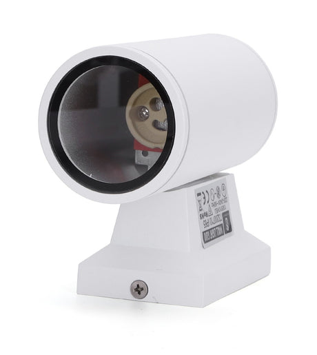 Buitenlamp rond wit | enkele GU10 lampvoet voor één spot | waterdicht IP65