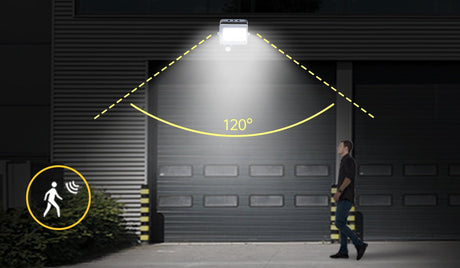 Buitenlamp grijs | LED 50W=450W halogeen schijnwerper | IR sensor | koelwit 4000K | waterdicht IP65 - LEDPLANET.NL