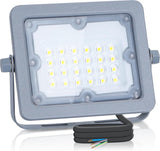 Buitenlamp grijs | LED bouwlamp 20W=180W schijnwerper | koelwit 4000K - 90° lichthoek | waterdicht IP65 - LEDPLANET.NL