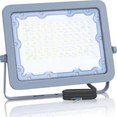 LED bouwlamp schijnwerper 50W vervangt 450W, daglichtwit 6500K, 90°