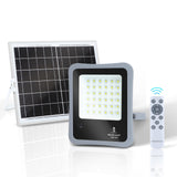 Buitenlamp grijs met zonnepaneel | LED bouwlamp 100W~1200 Lumen schijnwerper + afstandsbediening | daglichtwit 6500K - 90° lichthoek | waterdicht IP65 - LEDPLANET.NL