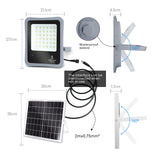 Buitenlamp grijs met zonnepaneel | LED bouwlamp 100W~1200 Lumen schijnwerper + afstandsbediening | daglichtwit 6500K - 90° lichthoek | waterdicht IP65 - LEDPLANET.NL