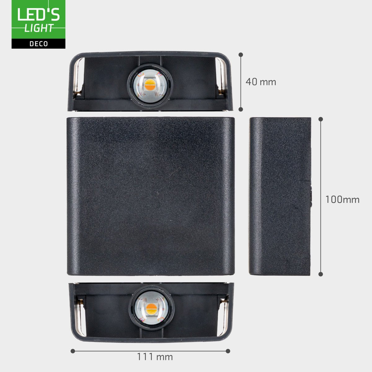 Außenleuchte mit Lichtquelle - Wandleuchte - 170lm 2000K/2700K/4000K - Schwarz - IP65