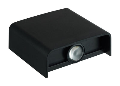 Applique murale LED 170 lumens - 2W - Blanc froid 4000K/Blanc chaud 2700K/2000K - Noir - IP65 - Éclairage extérieur
