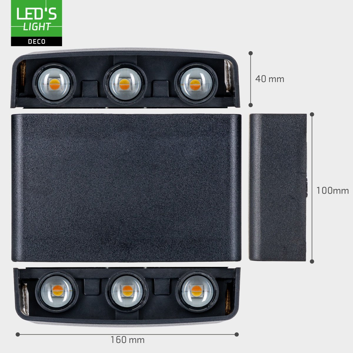 Außenleuchte mit Lichtquelle - Wandleuchte - 450lm 2000K/2700K/4000K - Schwarz - IP65