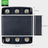 Außenleuchte mit Lichtquelle - Wandleuchte - 450lm 2000K/2700K/4000K - Schwarz - IP65