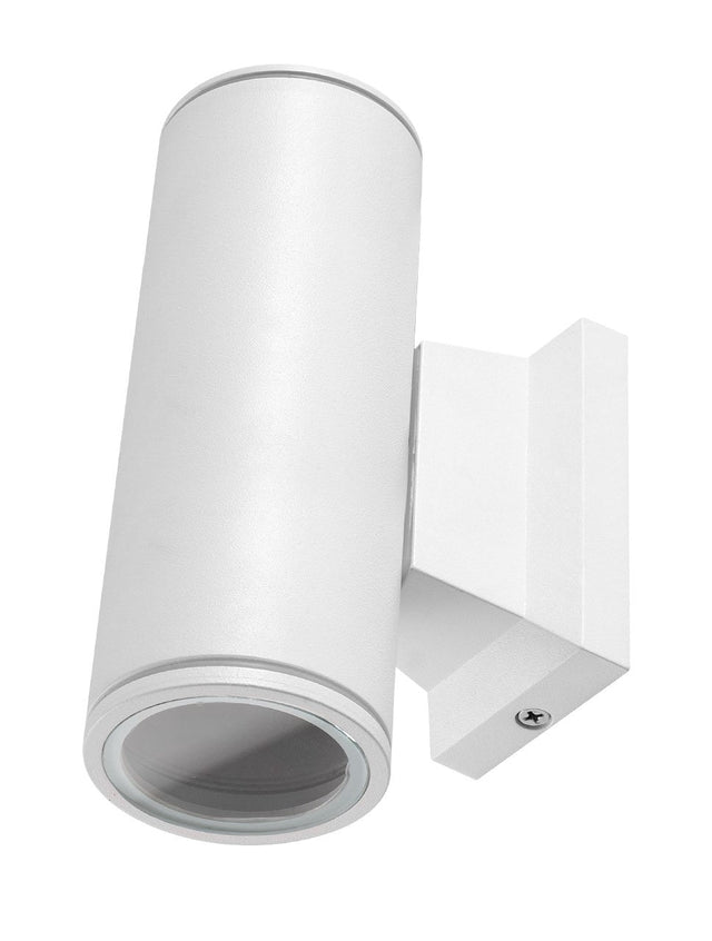 Buitenlamp rond wit | dubbele GU10 lampvoet voor twee spots | waterdicht IP65 - LEDPLANET.NL