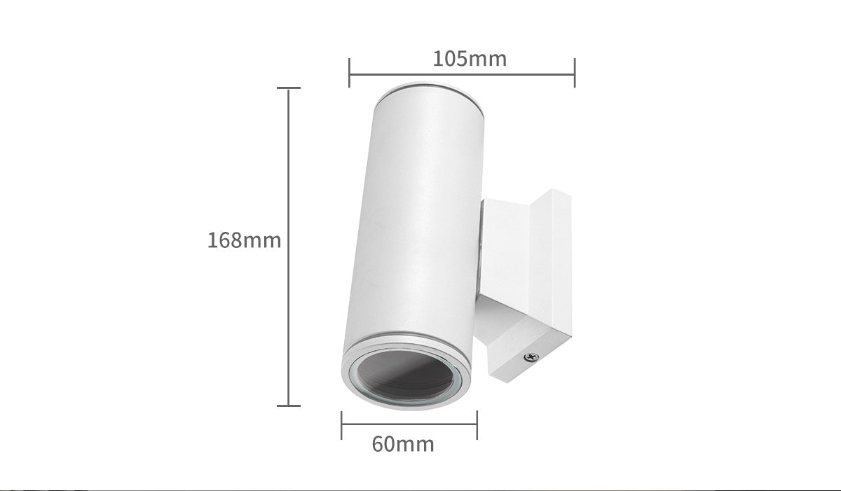Buitenlamp rond wit | dubbele GU10 lampvoet voor twee spots | waterdicht IP65 - LEDPLANET.NL