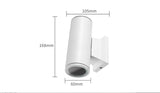 Buitenlamp rond wit | dubbele GU10 lampvoet voor twee spots | waterdicht IP65 - LEDPLANET.NL