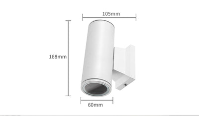 Buitenlamp rond wit, dubbele GU10 lampvoet voor twee spots, waterdicht IP65