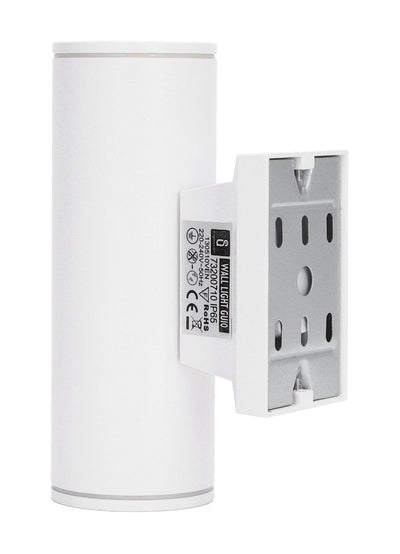 Buitenlamp rond wit, dubbele GU10 lampvoet voor twee spots, waterdicht IP65