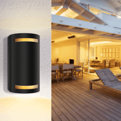Round black outdoor light | double GU10 lamp holder for two spotlights | IP54 waterproof - LEDPLANET.NL