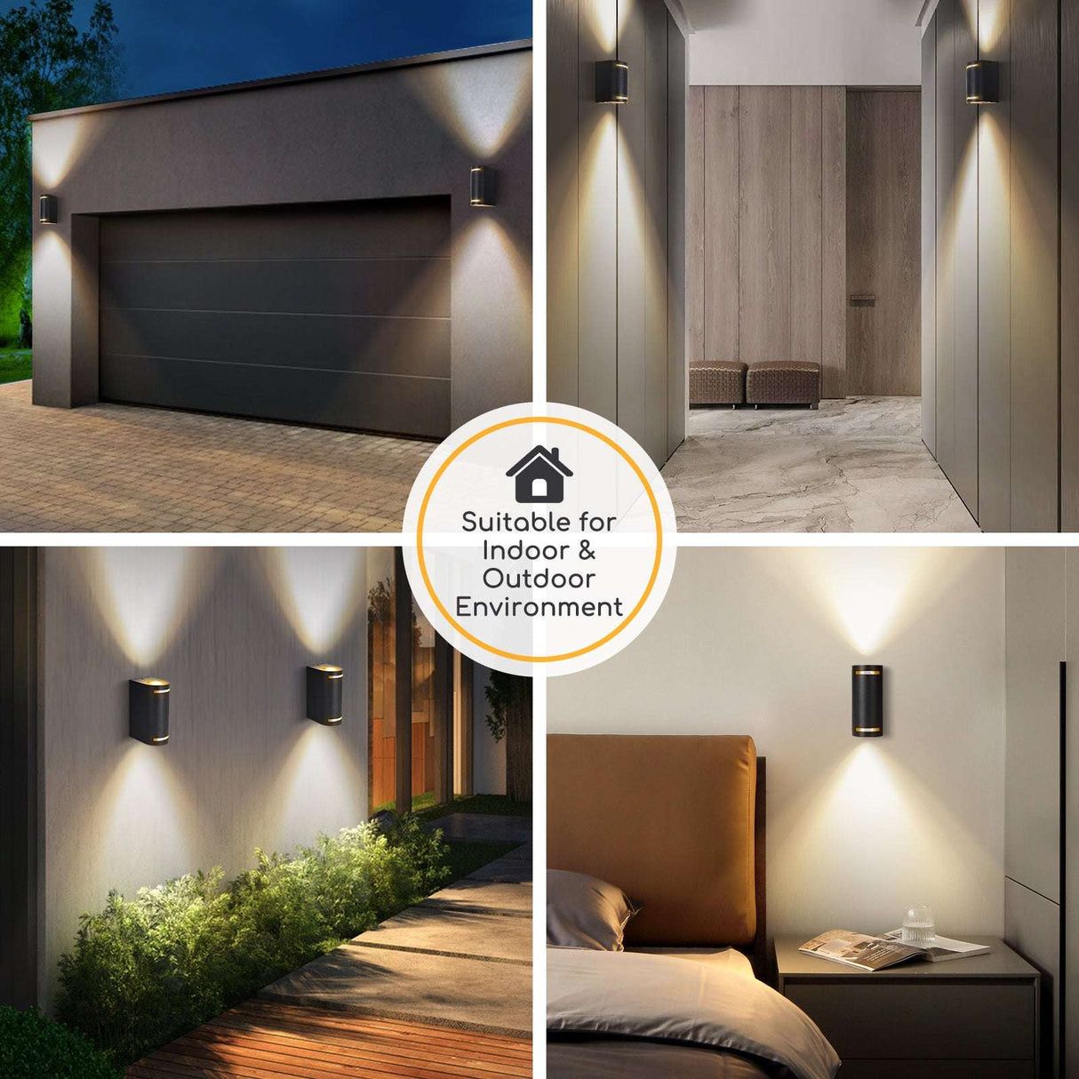Buitenlamp rond zwart | dubbele GU10 lampvoet voor twee spots | waterdicht IP54 - LEDPLANET.NL
