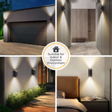 Buitenlamp rond zwart | dubbele GU10 lampvoet voor twee spots | waterdicht IP54 - LEDPLANET.NL