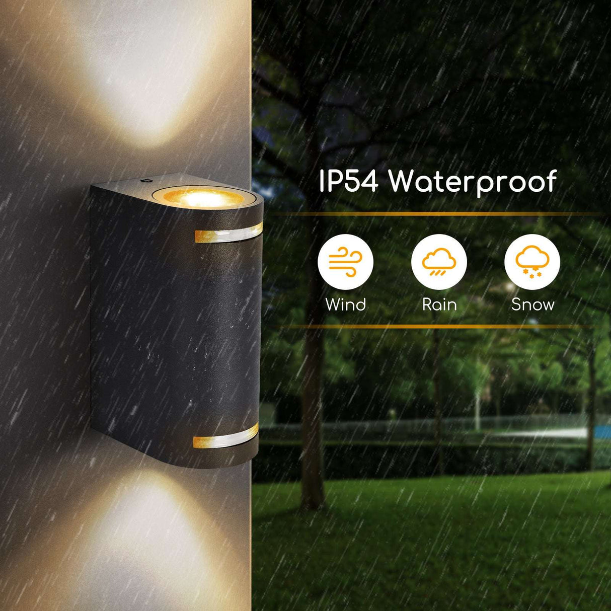 Buitenlamp rond zwart | dubbele GU10 lampvoet voor twee spots | waterdicht IP54 - LEDPLANET.NL
