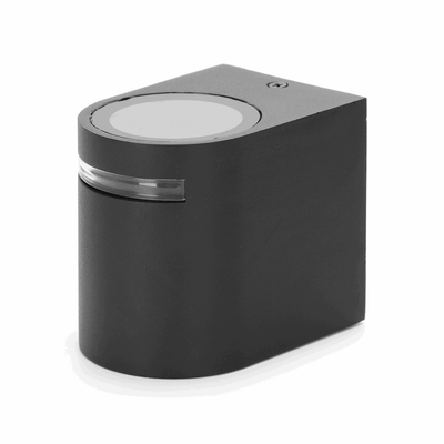 Applique extérieure ronde noire | douille GU10 simple pour un spot | étanche IP54 - LEDPLANET.NL
